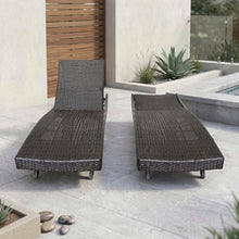 Lexicon Wicker Outdoor Lounge Chairs Set of 2 - Outdoor Lounger, Aluminium Frame, 3 Position Adjustable Backrest Patio Chaise Lounger for Garden, Backyard, Patio Poolside Lawn, Espresso
