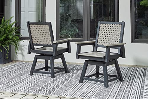 Signature Design by Ashley Mount Valley Swivel Chair 2 Count Light Brown & Black