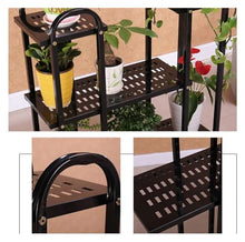 ZOCWJK Metal Plant Stand Pot Display Holder Flower Stand Shelving 3 Tier Storage Rack European Style,