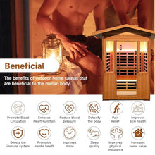 InfraHHZQ Infrared Saunas for Home,Far Infrared Sauna,1800W Light Therapy Lamp Wooden Outdoor Dry Sauna,Red Cedar Sauna Spa with Bluetooth Speaker,for Unwell Men,Women,Elderly,2-3 Person Home Sauna