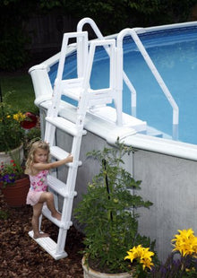 Blue Wave Easy Pool Step with Outside Ladder White