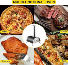 KJLYLPP 12"" Outdoor Portable Pizza Oven, Reaches 500°C in 15 Minutes, Authentic Wood Fire Pizza & Chargrill BBQ Cooker, Stone Bake Pizza in 60 Seconds, Includes Paddle