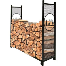 WXPWAMZ Portable Large Capacity Firewood Rack, Heavy Duty Rustic Elk Log Holder, Outdoor Wood Rack for Firewood/Log/Lumber/Kindling
