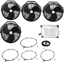 Misting Fan Kit - 18 Inch Outdoor Fan with 250 PSI Misting Pump - Stainless Steel Misting Fan Ring (4 Black Color Fan)