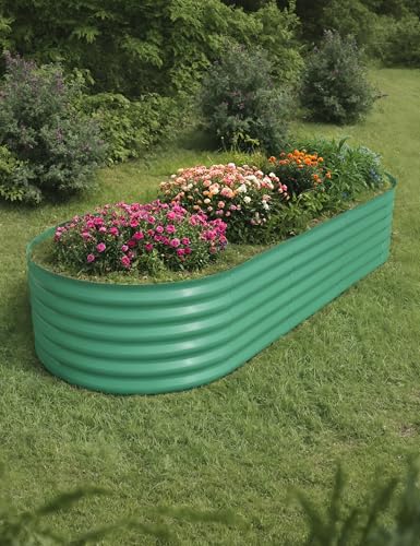 Hipicute 2Pcs Galvanized Raised Garden Bed 10x4x1.5ft Green