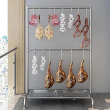 Cooker Sausage Rack for Grill & Smoker, Meat Drying Rack with Drip Tray, Stainless Steel Cooling Rack, Food Dryer Hanger for Meat Chicken Legs Freestanding Rack Cooking Tool(Size:108x130cm(43x51inch))