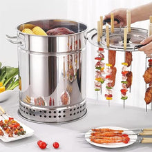 piudoiliy Smokeless Charcoal Smoker Grill, Vertical Barbecue Stove,with 360 Degrees Roasting Rack,for Camping and Outdoor Cooking (30 * 30 * 41cm)