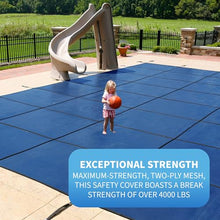 Blue Wave Rectangular In-Ground Pool Safety Cover 18x36 ft with Center Step Blue