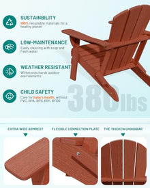 PLUUV Adirondack Chair Set of 6, Fire Pit Chair with Cup Holder, Terracotta