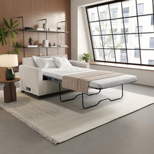 Serta® Darnold 53.5" Pull-Out Sleeper Loveseat, Twin Size, Dreamcoil® Comfort, Memory Foam Pull-Out Mattress, USB-C and USB-A Power Ports, Soft Corduroy Fabric, Beige