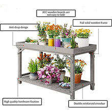 Garden Pot Bench Table, 2-Tier Plant Shelf,Indoor Outdoor Flower Pot Display Shelf Rack, Multiple Ladder Stand Planter Holder (Color : Grey, Size : 110x60x85cm)