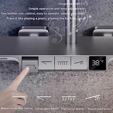 POLGDW Shower,Intelligence Number Constant Temperature Bathing Floral Dress,Swivelable Switable Screen,Warm Control Display Screen (Gray Constant)