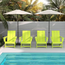 WestinTrends Ashore Modern Outdoor Folding Adirondack Chair (Set of 4), Lime