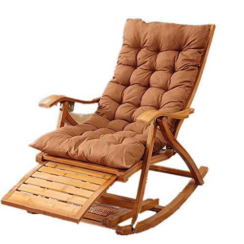 KLNBV Rocking Chair Comfortable Relax Rocking Chair Lounge Chair with Cotton Fabric Cushion Send A Gift to The Elders Lounge Chair