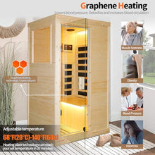 HOSAUNA 1 Person Spruce Wood Low EMF FAR Infrared Home Sauna with Control Panel