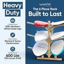 Log Kayak Rack 6-Place Freestanding Storage Rack Unfinished+ Anchor Kit