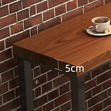 TXGJWRA Brown Solid Wood Rectangular Table with Metal Frame 290Cm X 78Cm X 104Cm Perfect for Balcony Tea Shop Café No Chairs Included Durable & Stylish Design,Brown-118