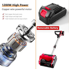 1200W Handheld Electric Snow Blower,Cordless Snow Shovel for 20V Battery, Brushless Cordless Snow Blower, Battery Snow Blower (2battery) for Patio, Playground, Farm