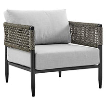 Armen Living Felicia Modern Outdoor Patio Conversation Set 4 Piece Black
