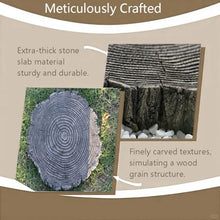zktoermn Round Garden Stepping Stones, Outdoor Decorative Path Stones, Step Stone with Wood Grain for Flower, Beds Lawn, Landscaping Stones(35x35x5cm)