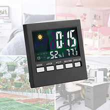 TMMLIJIPL Wall Clock, Thermometer Indoor Outdoor Thermometer Hygrometer, with Color Screen, Weather Forecast, Alarm Clock, Temperature Alarm, Adjustable Bright Indoor