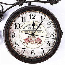 Wall Clock, Outdoor Garden Bird Double-Sided Wall Clock Wrought Iron Wall Clock Creative Clock Mute Movement Roman Clock