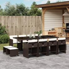 AMBERARD Patio Dining Set Set of 12 Brown Furniture Set