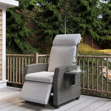 Reljofum Outdoor Wicker Recliner Chair Set of 2 Grey