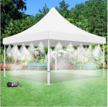 Mid Pressure Mist Tent - Outdoor Cooling System - With 200 PSI Misting Pump for effective misting - Residential, Outdoor Events, Construction Sites (10' X 20' - 30 Nozzle System)