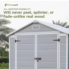 Patiowell 6x4 FT Resin Outdoor Storage Shed with Floor, Light Gray