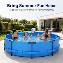 Round Above Ground Pool, Steel Frame Swimming Pool for Backyard Family Fun