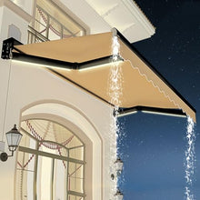 Motorized LED Light Awnings Electric, Electric Retractable Awning with Remote Control, Outdoor Sunshades, no Assembly Required, for Balconies, patios or cafes(Beige,2x1.5M)