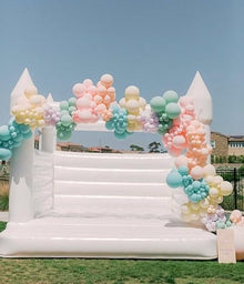 Blatesic Inflatable White Bounce House with Blower 10ft PVC Bouncy Castle
