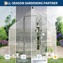 8'X14' Aluminum-Framed Polycarbonate Greenhouse, Heavy Duty Polycarbonate Greenhouse with Quick Setup Structure and Roof Vent, Large Enhanced Aluminum Greenhouses Kit for Outdoors