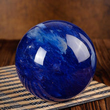 FOTCFATEV Smelting Blue Crystal Ball Quartz Sphere with Stand,Magic Gemstone Sculpture Figurine,16cm/6.3in