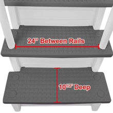 White w/Grey Steps Swimming Pool Ladder for Aqua Select, Capacity 350 Lbs