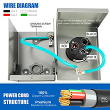 50 Amp Generator Cord and Power Inlet Box, 50FT Generator Cords 50 Amp,125V/250V Generator Power Cord NEMA14-50P/SS2-50R Twist Lock Connector