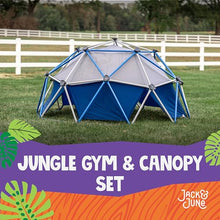Jack and June Jungle Gym Canopy Set Outdoor Play UV-Resistant Blue/Grey