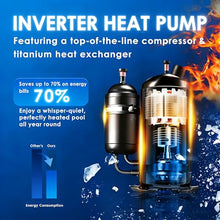 POOLTOHOT Pool Heater for Inground Pools and Above Ground Pool (12000 Gallons), 40000 BTU Electric Pool Heater Build-in Compressor for Heating and Cooling, Pool Heat Pump with Smart WiFi Control