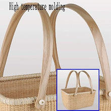 ZYBB Outdoor Rattan Picnic Basket Easter Basket with Handles Solid Wood Handwoven Grocery Basket 33X23x17cm