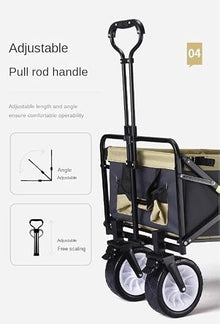 Camping Handcart, Outdoor Camping Folding Garden Wagon Cart for Beach Festival