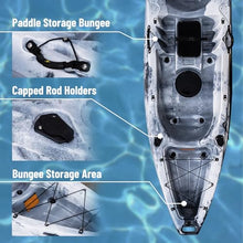 Towallmark Tandem Fishing Angler Kayak 12.4Ft 660lbs Capacity White Black