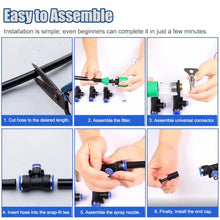 360 Bendable Drip Irrigation Kit with Flexible Hose, Flower Bed Watering System for Roof/Site Fence, Automatic Lawn Sprinkler for Yard Large Area