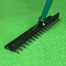 Level Lawn, Golf Sand Bunker Rake, Plastic Shank Aluminum Rod Heavy Duty Soil Lawn Leveler Tool Stainless Steel Lawn Push for Yard Golf