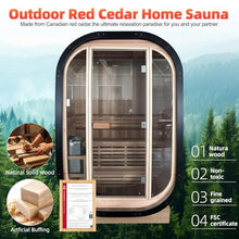 Amocane 2 Person Cedar Outdoor Cube Steam Sauna with 4.5KW Sauna Heater