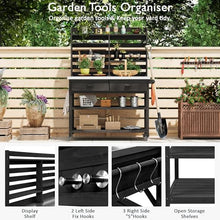 Roomfitters 64.9" Outdoor Potting Bench & Kitchen Island with Stainless Steel Top, Propane Rack & Lockable Wheels, Black