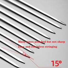NYTFHMS Reusable Skewers Grilling, Family Flat Skewer Sticks, Stainless Steel with Wooden Handle, Anti-Slip and Wear-Resistant, BBQ Accessories,Size_name-200