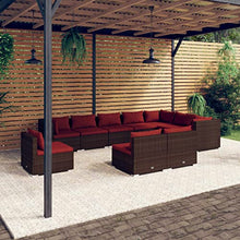 KPOUTRFG 10 Piece Modular Outdoor Seating Set with Removable Cushions and Powder Coated Steel Frame Patio Furniture