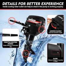 RocoReny 12HP Outboard Motor Short Shaft Black