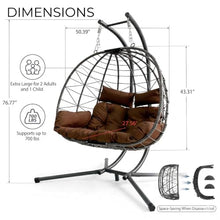 Dancongtea Double Hanging Egg Chair with Stand Loveseat